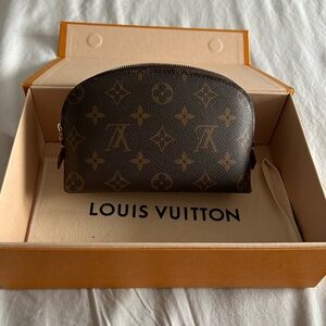 Louis Vuitton Brown Monogram Cosmetic Pouch. Authentic.